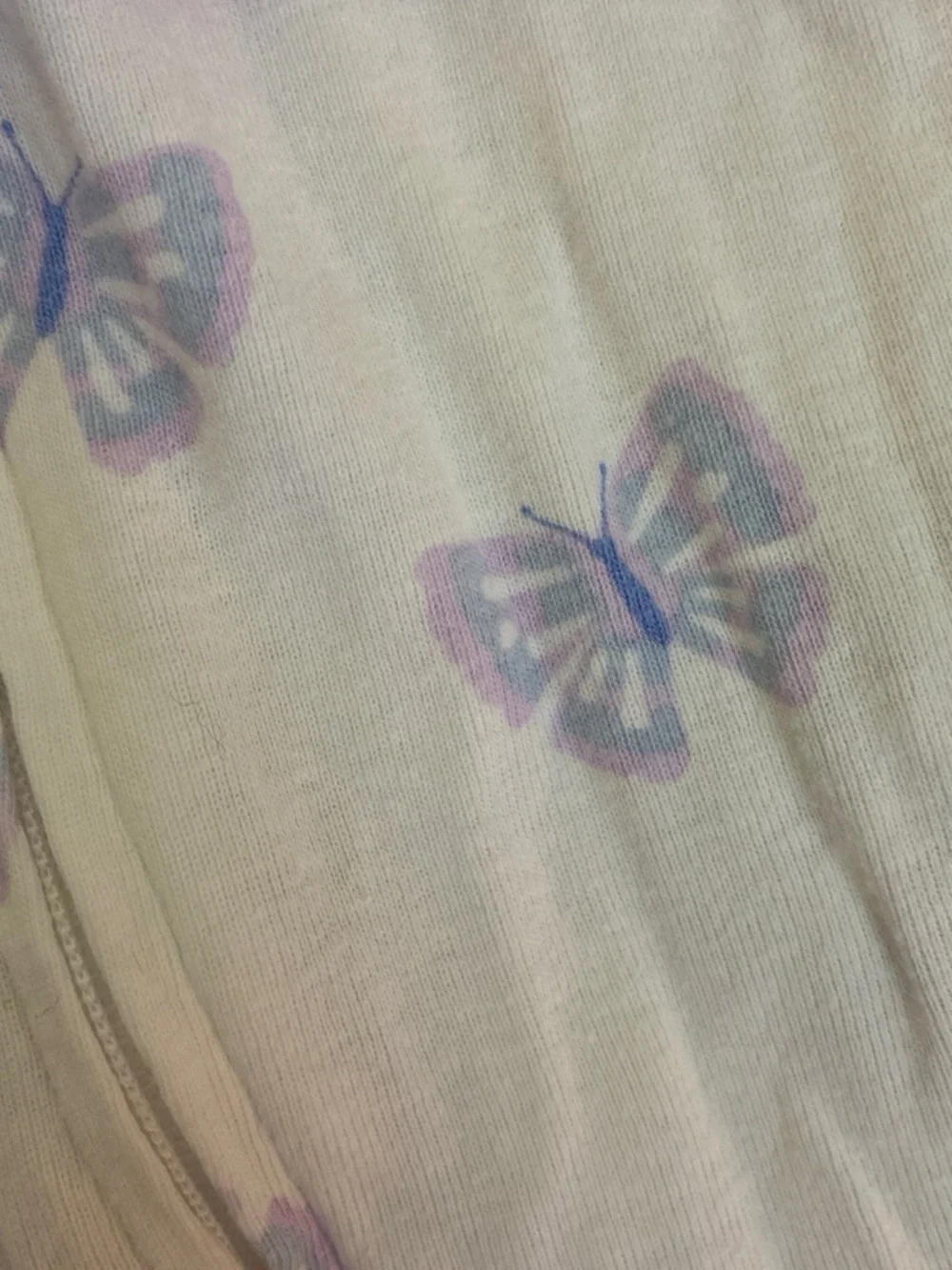 Soft Lavender & Cream Butterfly Print One-Piece Pajama (Set of 2)